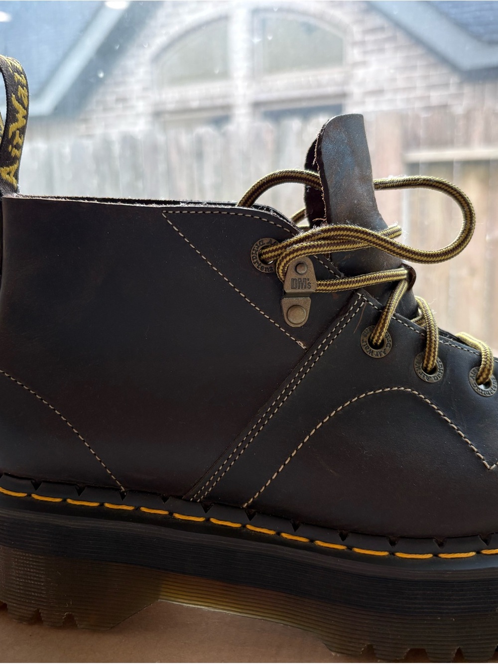 Dr. Martens Quad Church Monkey Boots in Crazy Horse Leather Size uk 7